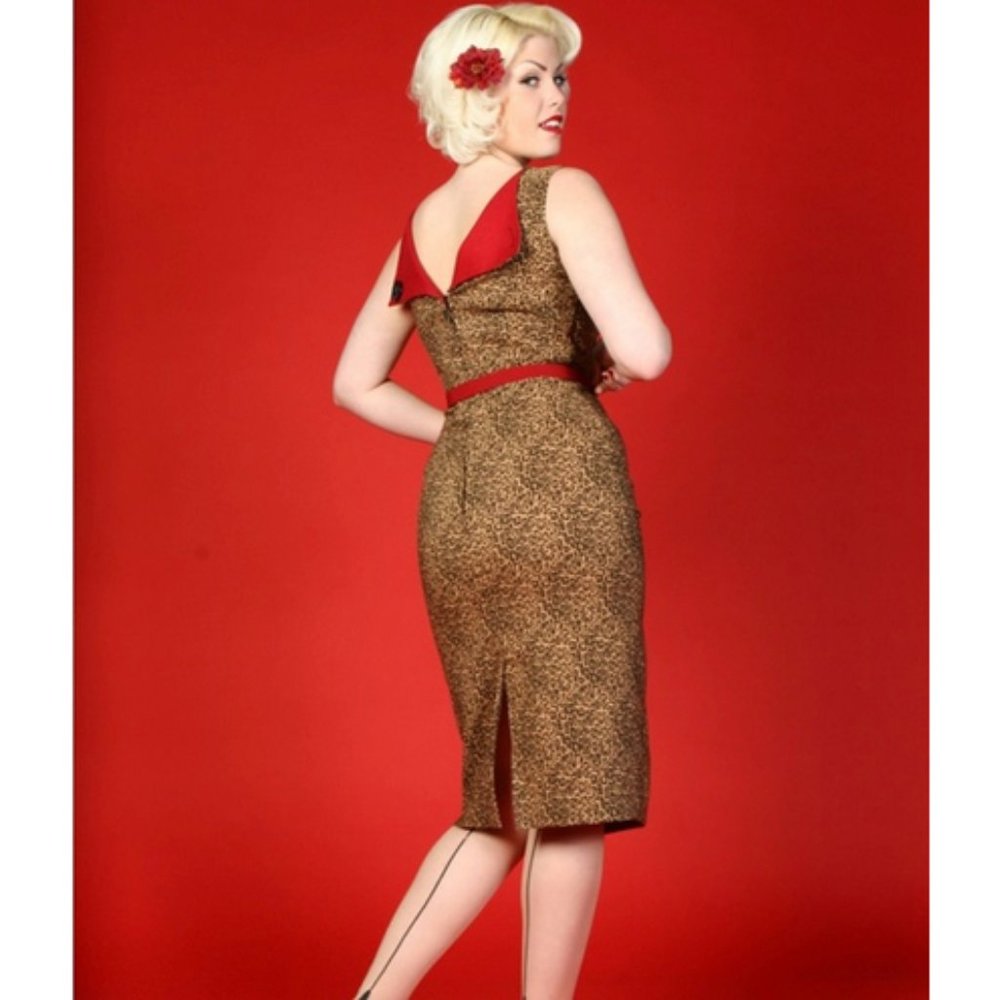 Bettie Page by Tatyana Leopard Pinup Wiggle Dress